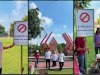 Kepala Disperakim Klaten Pasang Rambu Kawasan Tanpa Rokok dan Lakukan Monev Alun-Alun Klaten