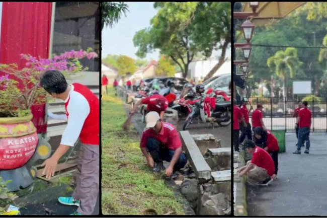 Semangat Gotong Royong, Pegawai Disperakim Klaten Gelar Kerja Bakti Jumat Bersih