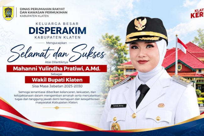 Disperakim Klaten Sampaikan Ucapan Selamat atas Dilantiknya Mahanni Yulindha Pratiwi sebagai Wakil Bupati Klaten