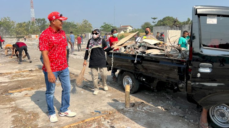 Kegiatan Gotong Royong Pembersihan Pasar Darurat Klaten