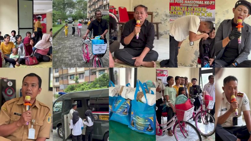 Bakti Sosial Door to Door Hari Pers Nasional 2026 di Rusunawa Kabupaten Klaten