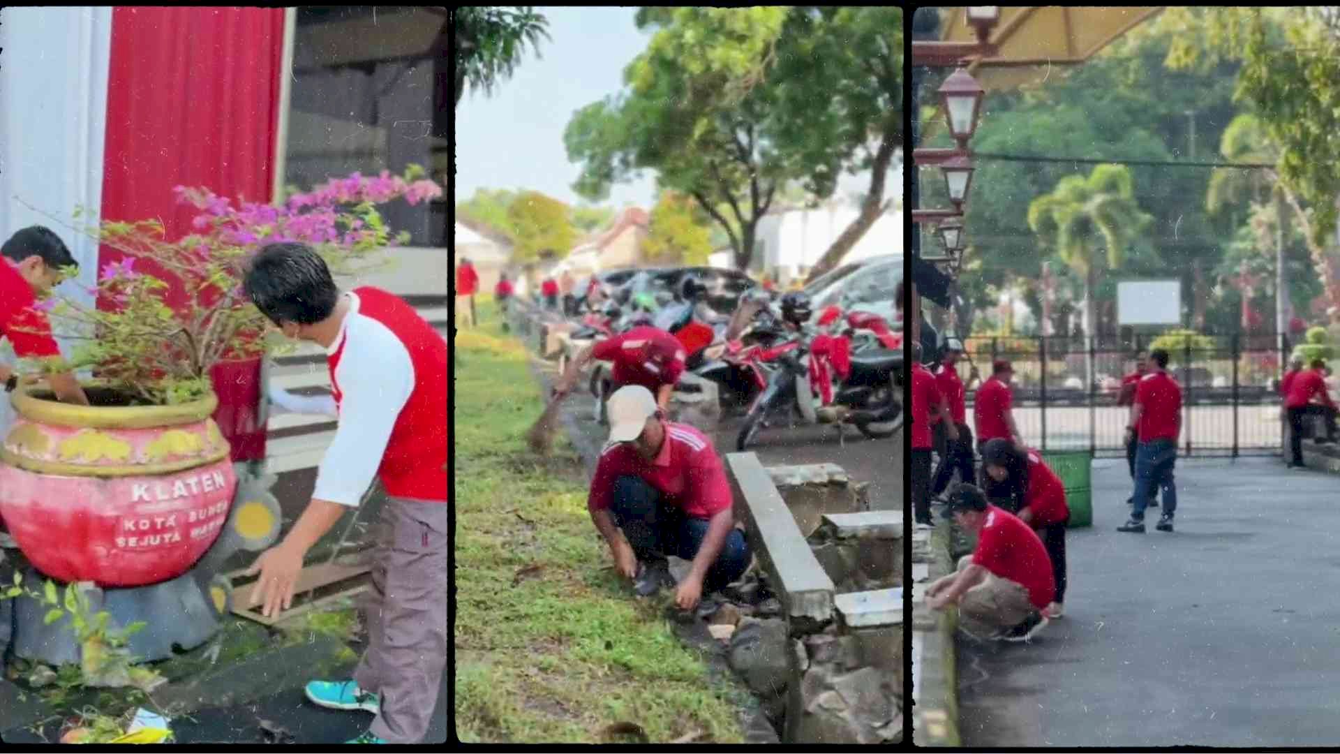 Semangat Gotong Royong, Pegawai Disperakim Klaten Gelar Kerja Bakti Jumat Bersih